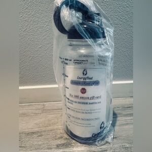 New! Water Bottle with Black Lid